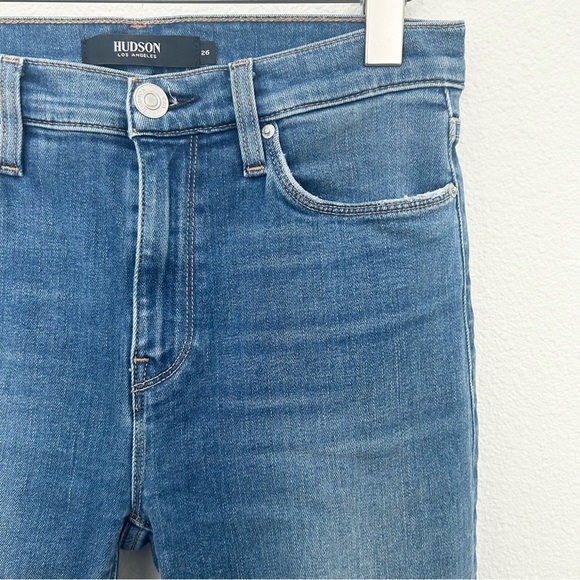 Hudson Jeans Barbara Straight Leg Denim Pants Ankle High Waist Blue Size 26 - Picture 5 of 16